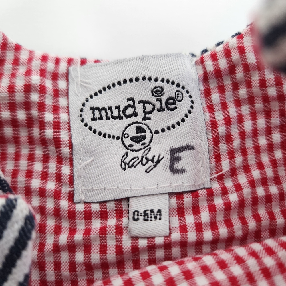 MUD PIE Sports Onesie Striped Romper 0-6 Months - Picture 4 of 11